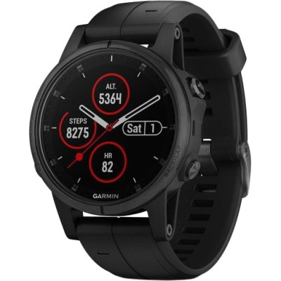Спортивний годинник Garmin Fenix 5S Plus Sapphire Black with Black Band (010-01987-03/010-01987-02)