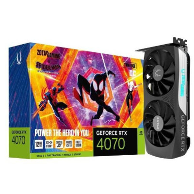 Відеокарта Zotac GAMING GEFORCE RTX 4070 Twin Edge OC SPIDER-MAN: Across the Spider-Verse Bundle (ZT-D40700H-10SMP)