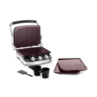 Електрогриль притискний Delonghi CGH 912C Steel BK