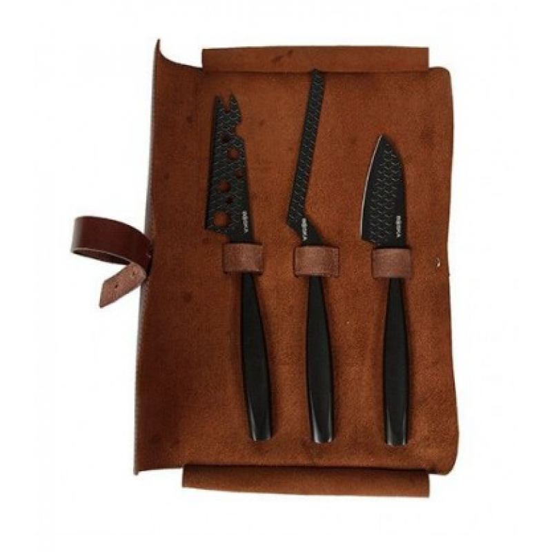 Набір ножів для сиру "Монако +" 28см, 3шт (чорний) BOSKA BSK307089