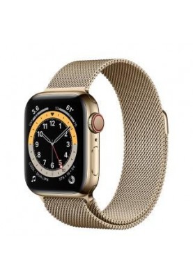 Смарт-годинник Apple Watch Series 6 GPS + Cellular 40mm Gold Stainless Steel Case w. Gold Milanese L. (M02X3)