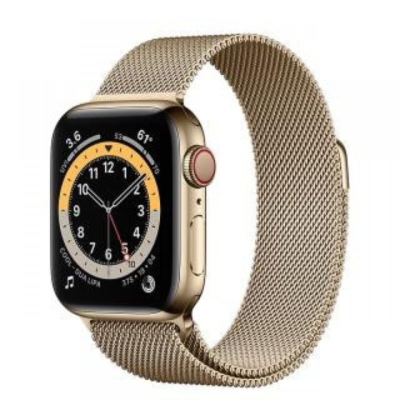 Смарт-годинник Apple Watch Series 6 GPS + Cellular 40mm Gold Stainless Steel Case w. Gold Milanese L. (M02X3)