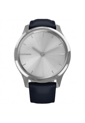 Смарт-годинник Garmin Vivomove Luxe Silver Stainless Steel w. Navy Italian Leather B. (010-02241-00)