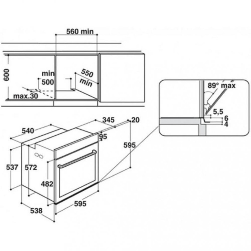 Духовка електрична Whirlpool W7 OM4 4S1 C