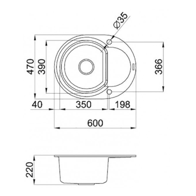 Кухонна мийка Elleci Round nero 40