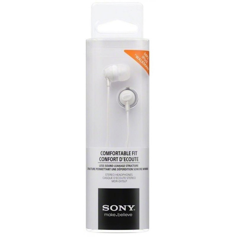 Навушники без мікрофону Sony MDR-EX15LP White