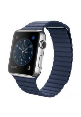 Смарт-годинник Apple Watch 42mm Stailnless Steel Case with Midnight Blue Leather Loop (MLFD2)