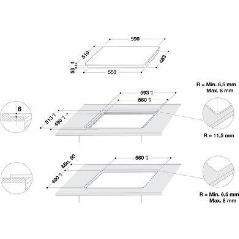 Варильна поверхня Whirlpool SMC 604 F/NE/IXL