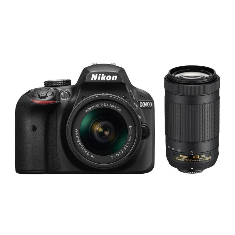Дзеркальний фотоапарат Nikon D3400 kit (18-55 + 70-300)