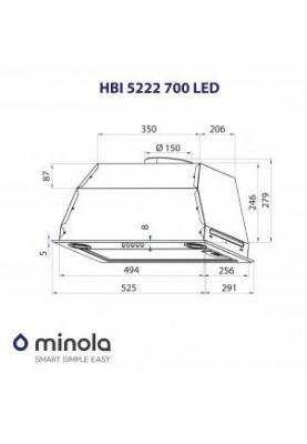 Вбудована витяжка Minola HBI 5222 BL 700 LED