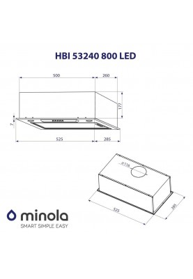 Вбудована витяжка Minola HBI 53240 BL 800 LED