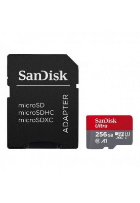 Карта пам'яті SanDisk 256 GB microSDXC UHS-I Ultra A1 + SD adapter (SDSQUAC-256G-GN6MA)