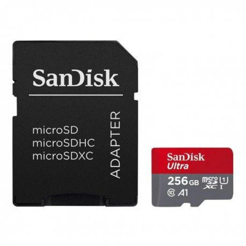 Карта пам'яті SanDisk 256 GB microSDXC UHS-I Ultra A1 + SD adapter (SDSQUAC-256G-GN6MA)