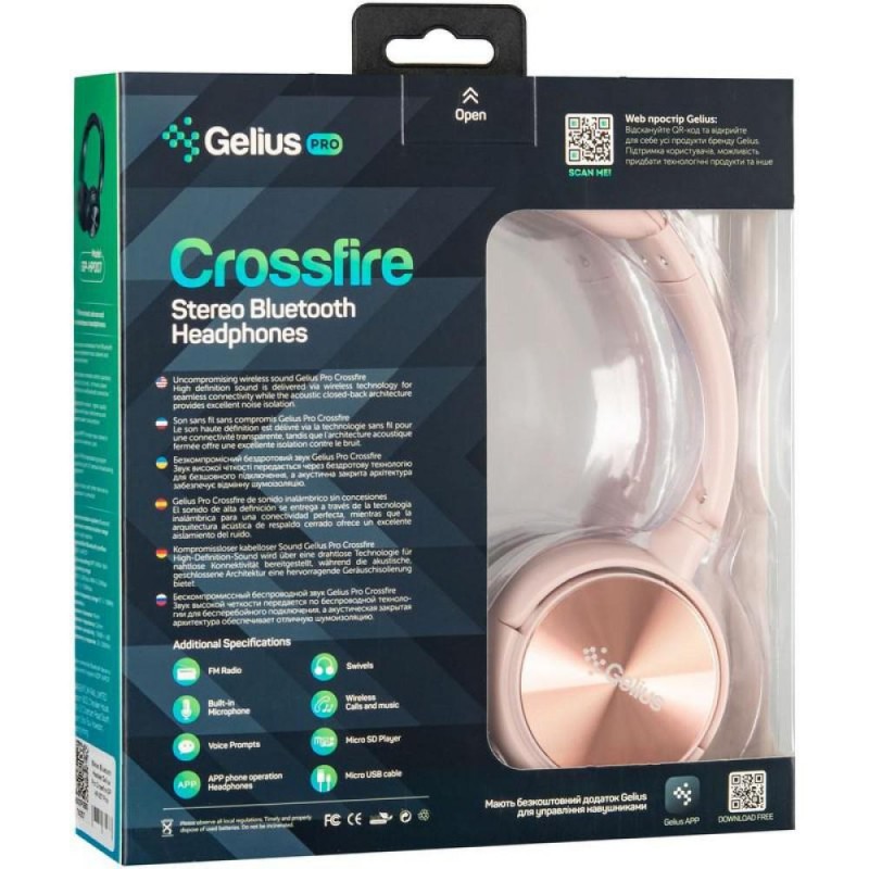 Навушники з мікрофоном Gelius Pro Crossfire GP HP-007 Pink