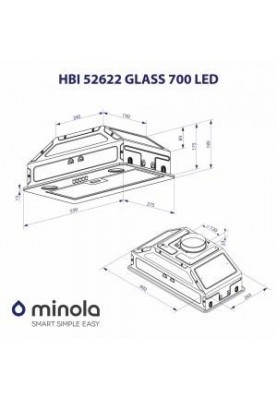 Вбудована витяжка Minola HBI 52622 BL GLASS 700 LED