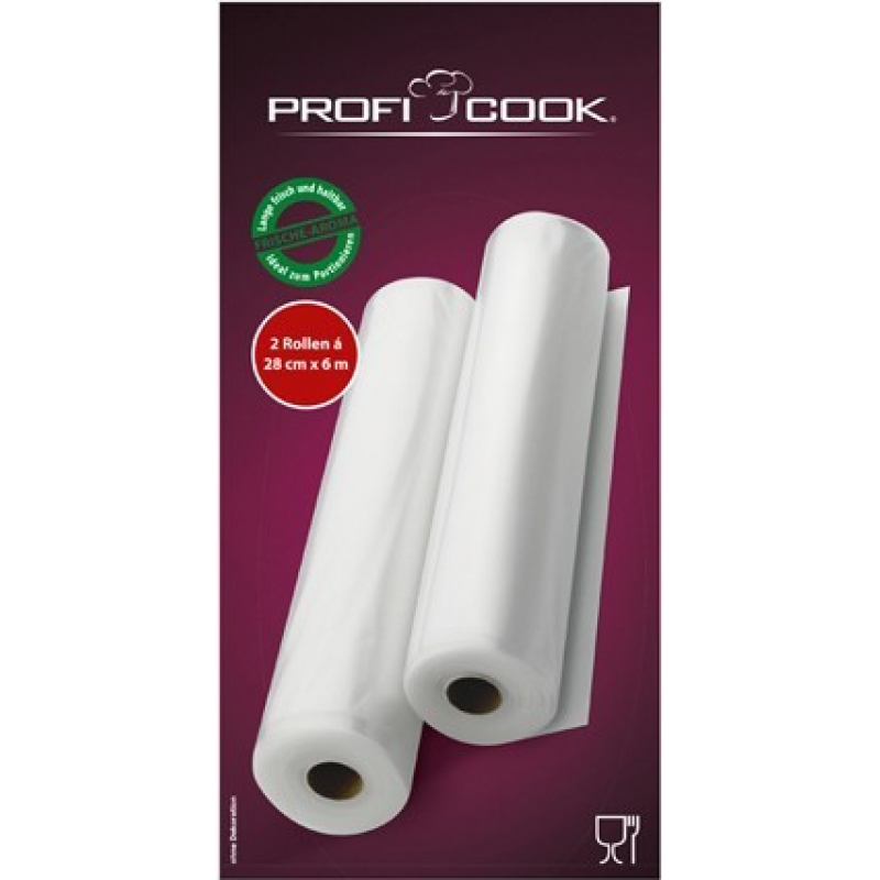 Пакети рулони для вакуумного пакувальника ProfiCook (В пачці 2 рулони розміром 28 * 600 см)