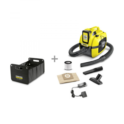 Пилосос із мішком Karcher WD 1 Compact Battery Set + органайзер (9.611-310.0)