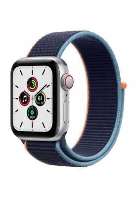 Смарт-годинник Apple Watch SE GPS + Cellular 40mm Silver Aluminum Case with Deep Navy Sport L. (MYE92/MYEG2)