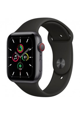 Смарт-годинник Apple Watch SE GPS + Cellular 44mm Space Gray Aluminum Case with Black Sport B. (MYER2)