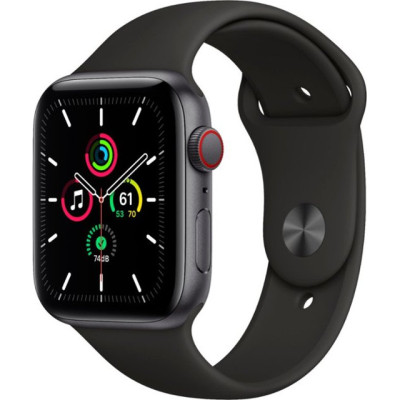 Смарт-годинник Apple Watch SE GPS + Cellular 44mm Space Gray Aluminum Case with Black Sport B. (MYER2)