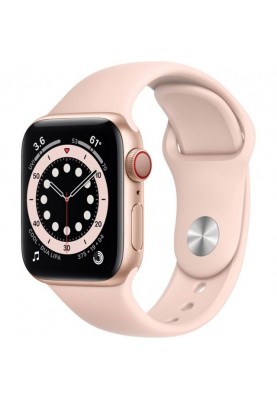 Смарт-годинник Apple Watch Series 6 GPS + Cellular 40mm Gold Aluminum Case w. Pink Sand Sport B. (M02P3)