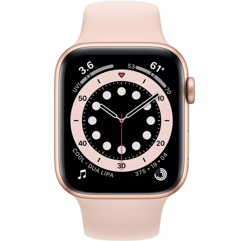 Смарт-годинник Apple Watch Series 6 GPS + Cellular 44mm Gold Aluminum Case with Pink Sand Sport Band (M07G3, MG2D3)