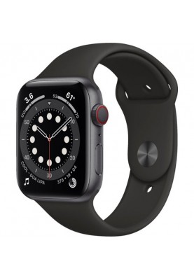 Смарт-годинник Apple Watch Series 6 GPS + Cellular 44mm Space Gray Aluminum Case w. Black Sport B. (M07H3)