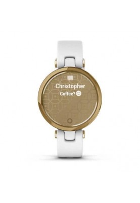 Смарт-годинник Garmin Lily Light Gold Bezel with White Case and Italian Leather Band (010-02384-B3)