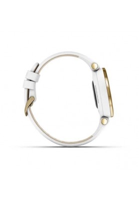 Смарт-годинник Garmin Lily Light Gold Bezel with White Case and Italian Leather Band (010-02384-B3)