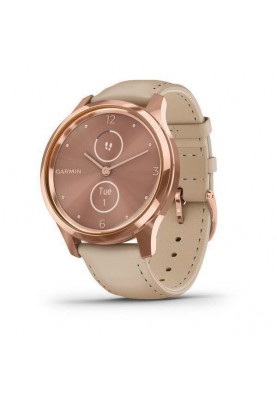 Смарт-годинник Garmin vivomove Luxe Rose Gold-Beige Leather (010-02241-21)