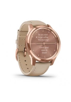 Смарт-годинник Garmin vivomove Luxe Rose Gold-Beige Leather (010-02241-21)