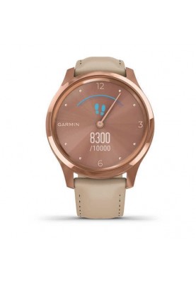 Смарт-годинник Garmin vivomove Luxe Rose Gold-Beige Leather (010-02241-21)