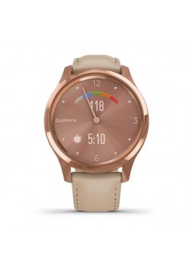 Смарт-годинник Garmin vivomove Luxe Rose Gold-Beige Leather (010-02241-21)