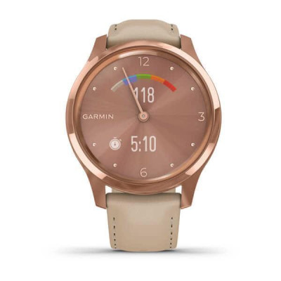 Смарт-годинник Garmin vivomove Luxe Rose Gold-Beige Leather (010-02241-21)
