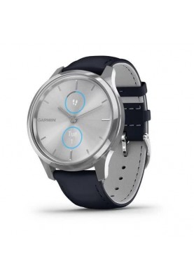 Смарт-годинник Garmin vivomove Luxe Silver-Blue Leather (010-02241-20)