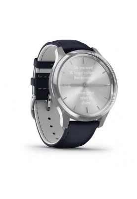 Смарт-годинник Garmin vivomove Luxe Silver-Blue Leather (010-02241-20)