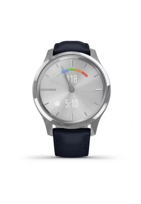 Смарт-годинник Garmin vivomove Luxe Silver-Blue Leather (010-02241-20)