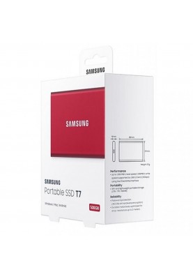 SSD накопичувач Samsung T7 500 GB Red (MU-PC500R/WW)