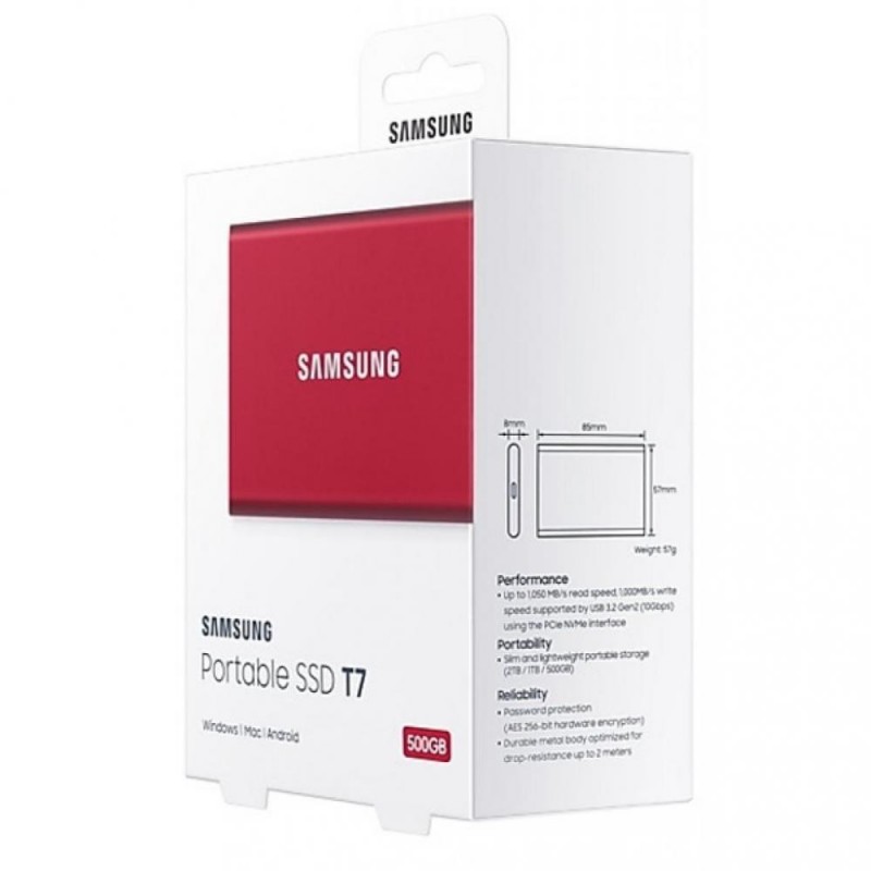 SSD накопичувач Samsung T7 500 GB Red (MU-PC500R/WW)