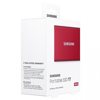 SSD накопичувач Samsung T7 500 GB Red (MU-PC500R/WW)