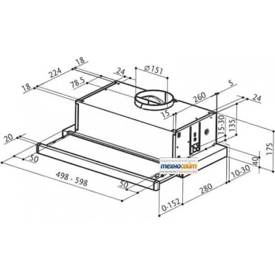 Вытяжка телескопическая Faber FLEXA HIP W A60 FB EXP (110.0261.458)