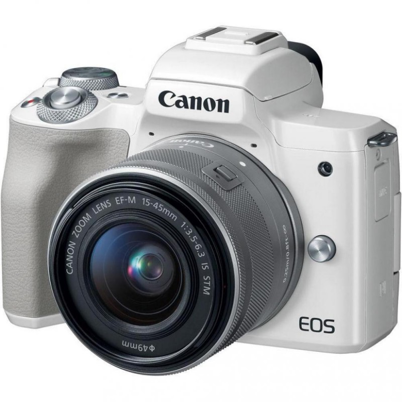 Беззеркальной фотоапарат Canon EOS M50 kit (15-45mm) IS STM White (2681C057)