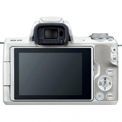 Беззеркальной фотоапарат Canon EOS M50 kit (15-45mm) IS STM White (2681C057)