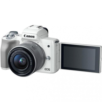 Беззеркальной фотоапарат Canon EOS M50 kit (15-45mm) IS STM White (2681C057)