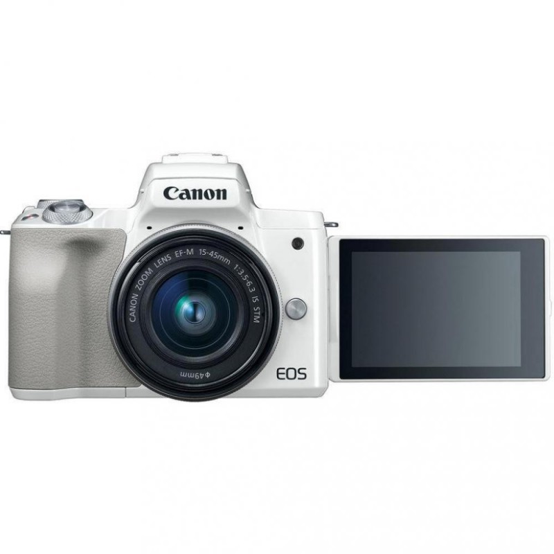 Беззеркальной фотоапарат Canon EOS M50 kit (15-45mm) IS STM White (2681C057)