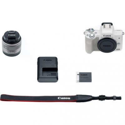 Беззеркальной фотоапарат Canon EOS M50 kit (15-45mm) IS STM White (2681C057)