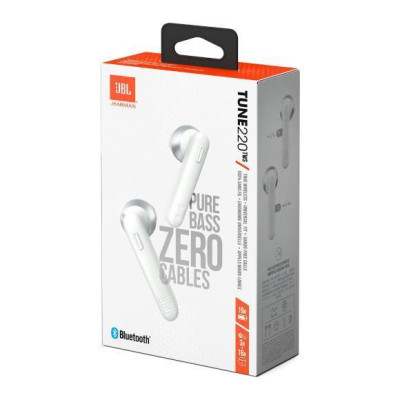 Навушники TWS ( `повністю бездротові`) JBL Tune 220 TWS White (JBLT220TWSWHT)