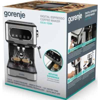 Рожкова кавоварка еспресо Gorenje ESCM15DBK