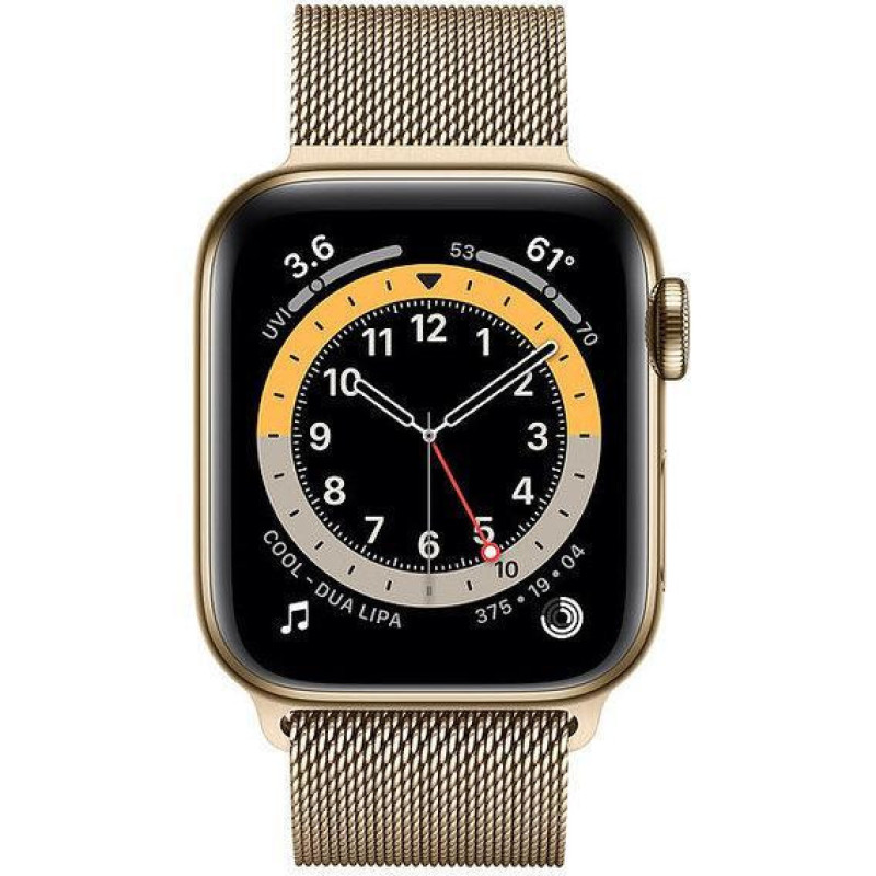 Смарт-годинник Apple Watch Series 6 GPS + Cellular 44mm Gold Stainless Steel Case w. Gold Milanese L. (M07P3)
