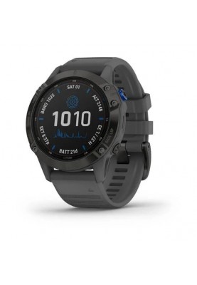 Смарт-годинник Garmin Fenix 6 Pro Solar Edition Black With Gray Band (010-02410-11)